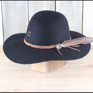 Charlie 1 Horse Wanderlust Black Floppy Hat